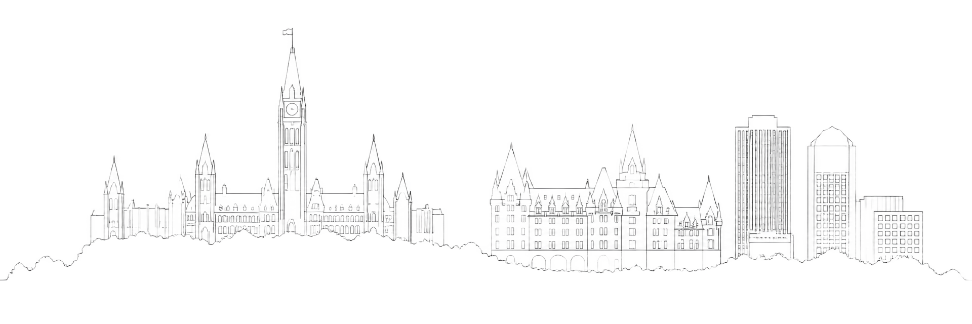 Ottawa skyline behind the client work Novax has shipped